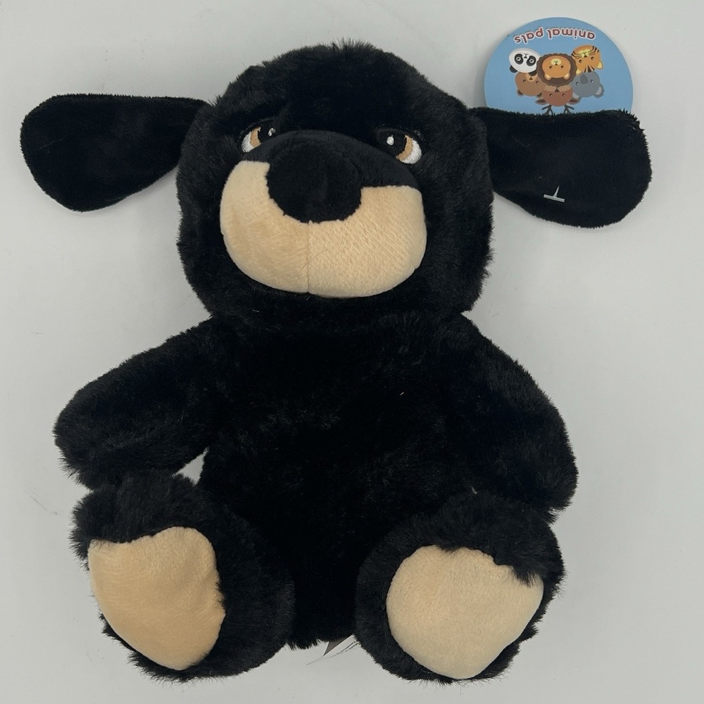 Kids Calplush Hound Dog black/tan 8" Plush‎ Floppy Ears Stuffed Animal